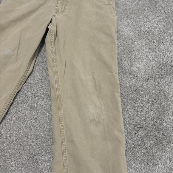 Carhartt Relaxed Fit Pants Khaki Canvas Workwear 34x32 Distressed - Picture 3 of 9